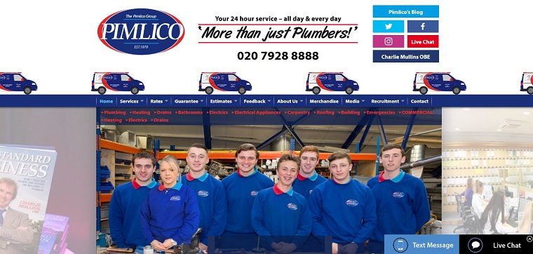 Pimlico Plumbers' Homepage