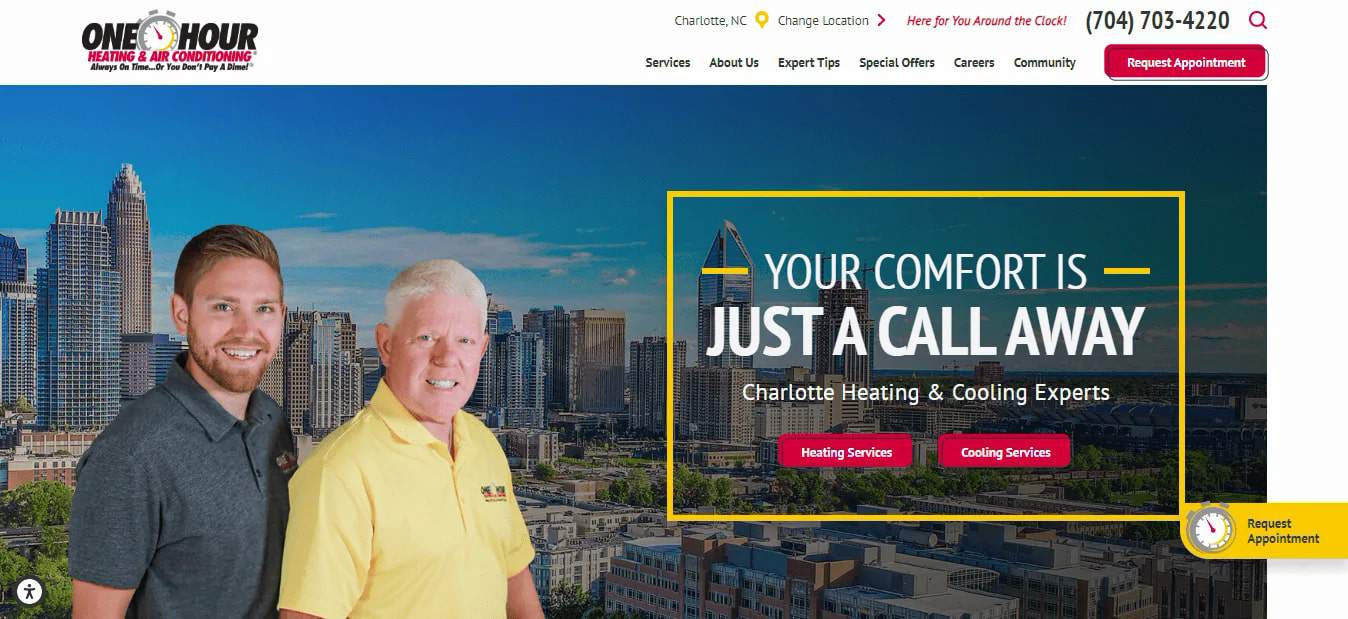 One Hour Heating & Air Conditioning's Homepage