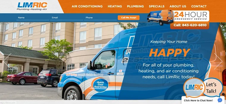 LimRic Plumbing, Heating & Air's Homepage