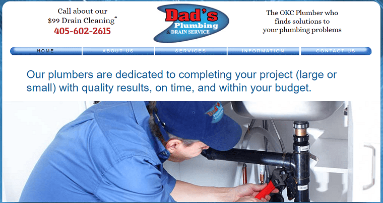Dad’s Plumbing and Drain Service Inc's Homepage