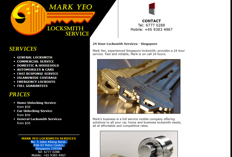 Mark Yeo Locksmith's Homepage