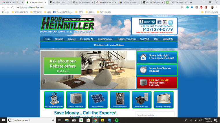 Bob Heinmiller Air Conditioning Inc's Homepage