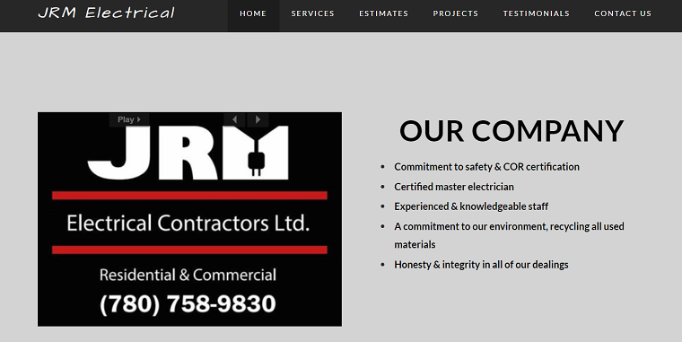 JRM Electrical Contractors Ltd's Homepage