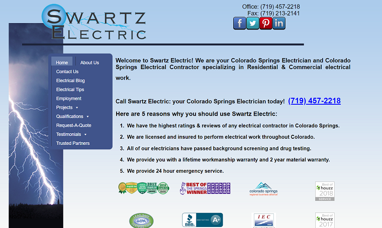 Swartz Electric, LLC's Homepage