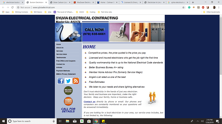 Sylvia Electrical Contracting's Homepage
