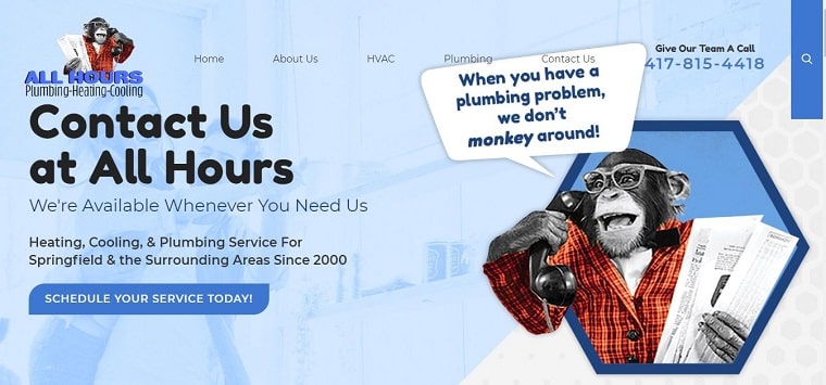 All Hours Plumbing, Heating & Cooling, Inc.'s Homepage