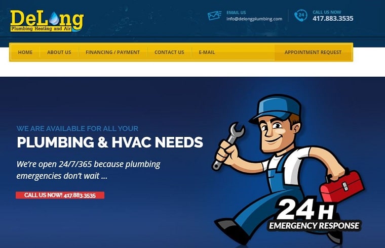 DeLong Plumbing Heating & Air's Homepage
