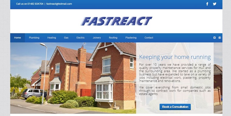 Fastreact Plumbing & Gas Hull's Homepage