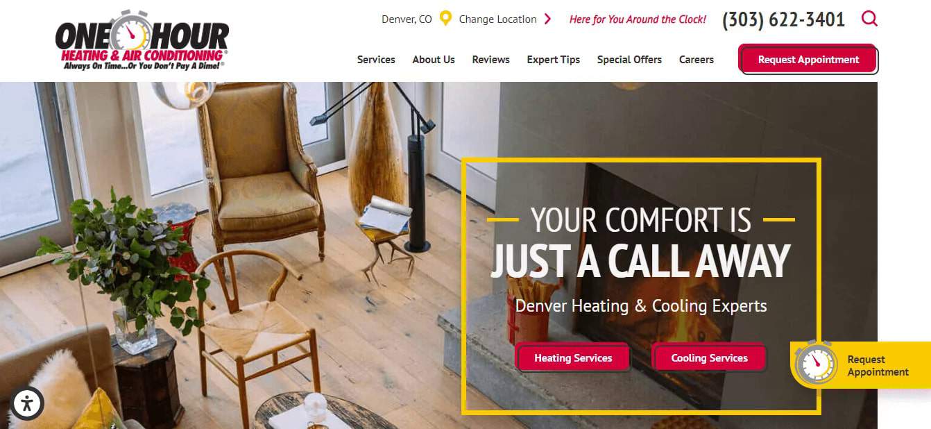 One Hour Heating & Air Conditioning's Homepage