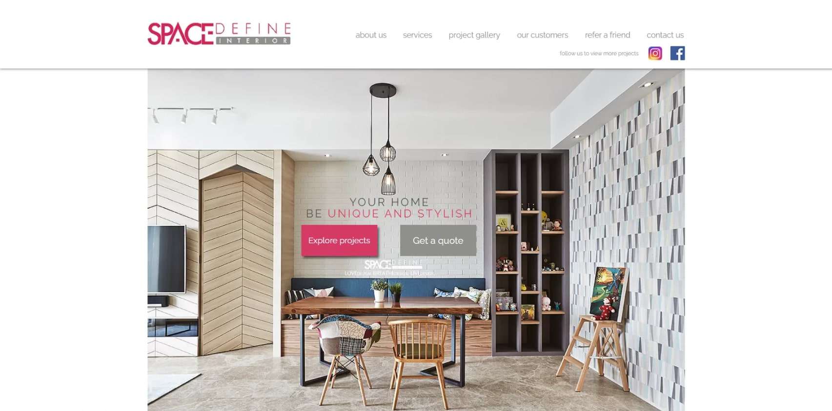 Space Define Interior's Homepage