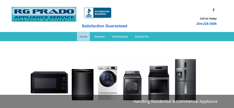RG Prado Appliance Service's Homepage