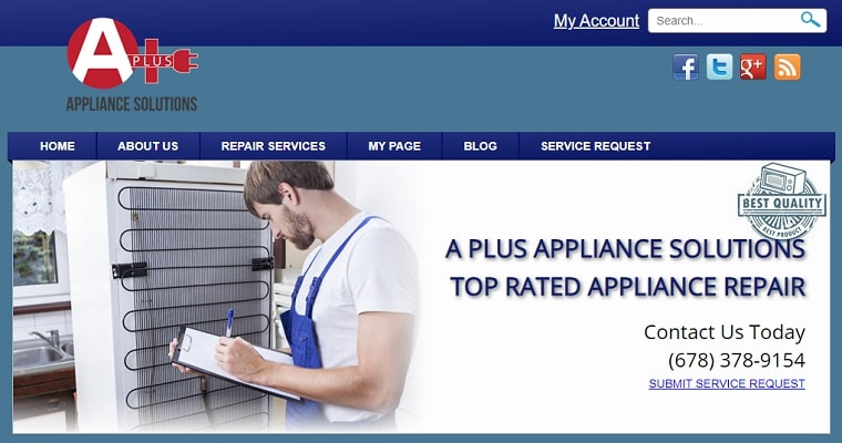 A Plus Appliance Solutions' Homepage