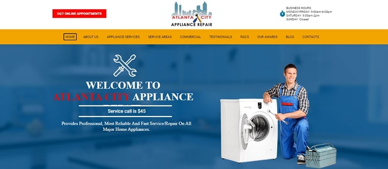 Atlanta City Appliance Repair, Inc.'s Homepage