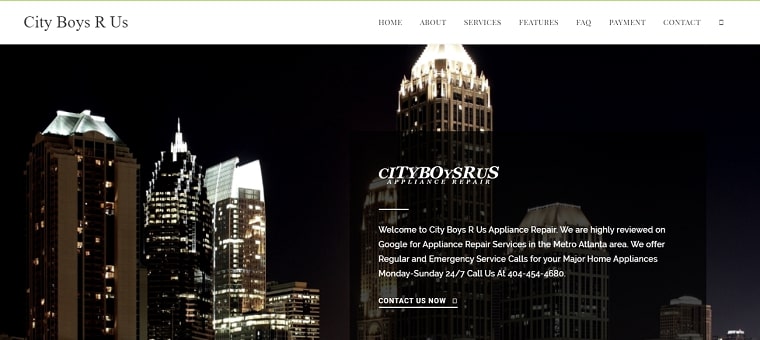City Boys R Us Appliance Repair's Homepage
