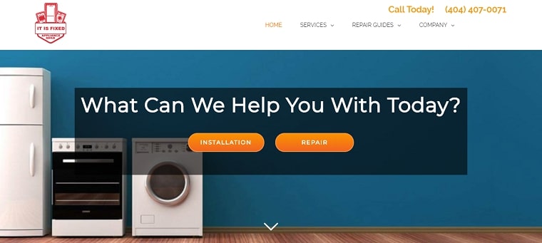 It Is Fixed Appliance Service's Homepage
