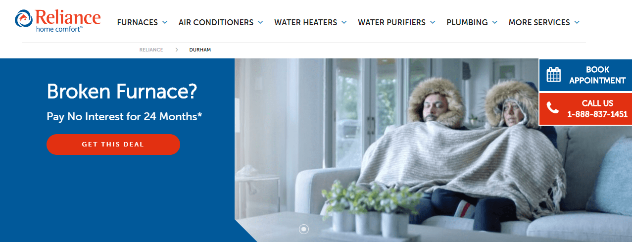 Reliance Home Comfort's Homepage