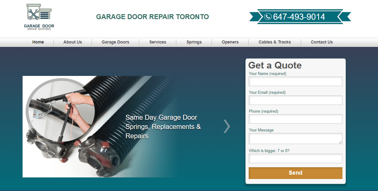 Garage Door Repair Toronto's Homepage