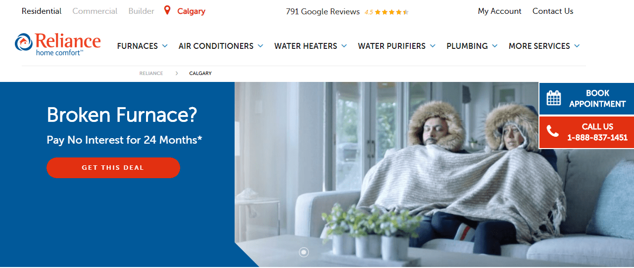 Reliance Home Comfort's Homepage