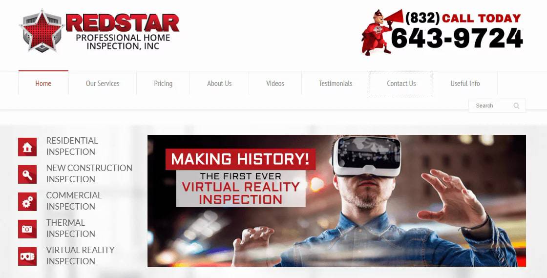 Redstar Professional Home Inspection, Inc.'s Homepage