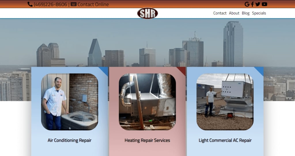 SHR Air Conditioning & Heating's Homepage