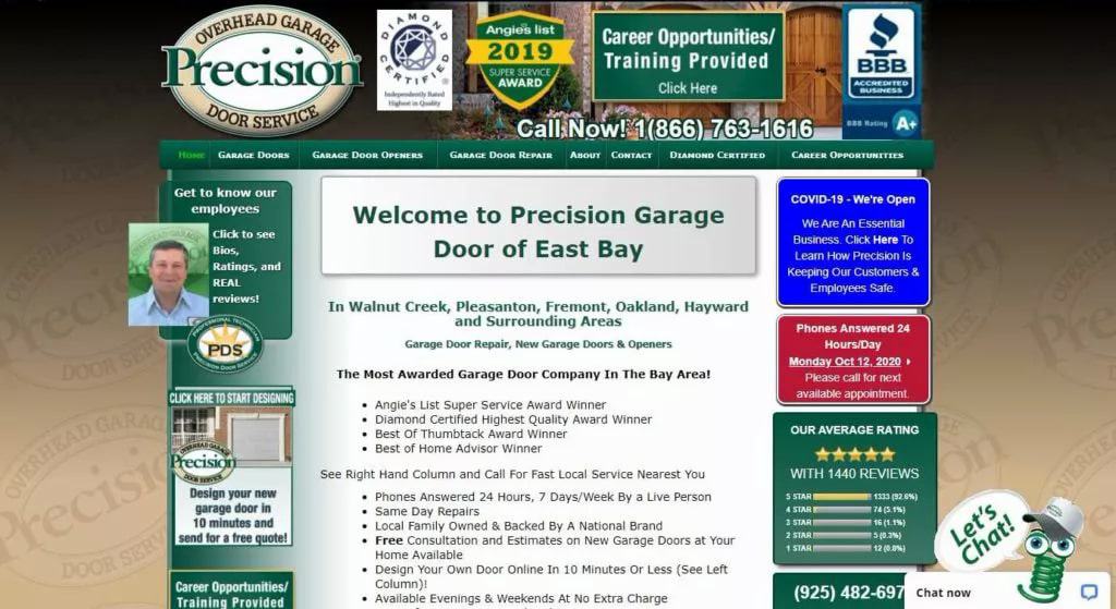 Precision Garage Door Bay Area's Homepage