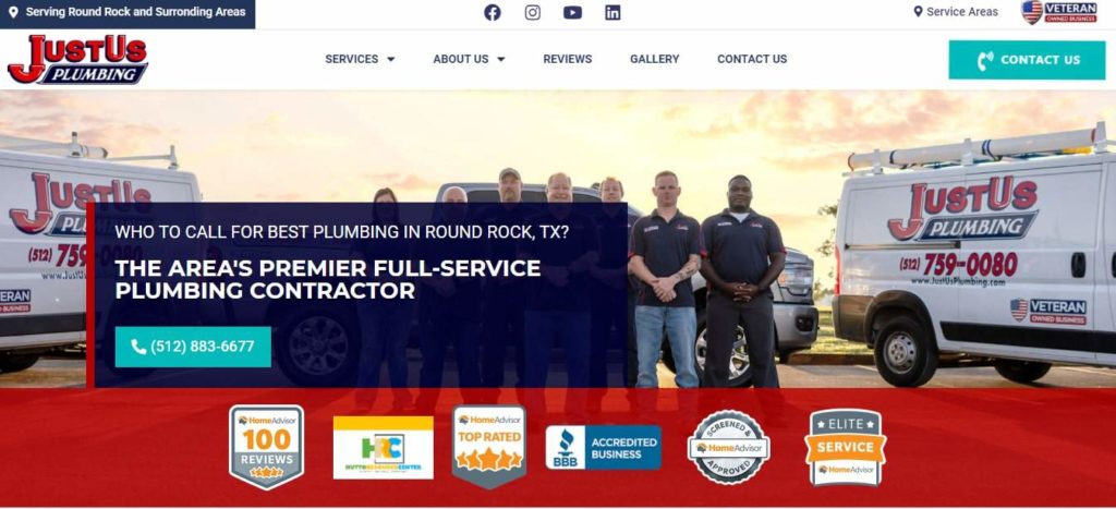 JustUs Plumbing Services' Homepage