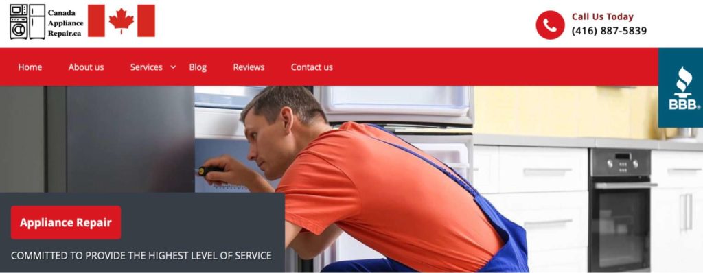 Canada Appliance Repair's Homepage