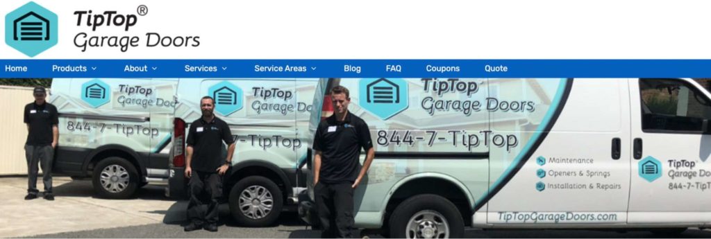 Tip Top Garage Doors' Homepage