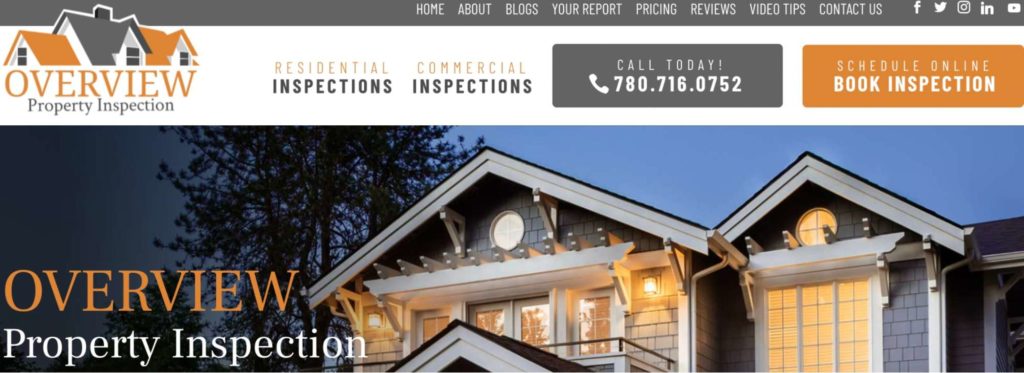 Overview Property Inspection's Homepage