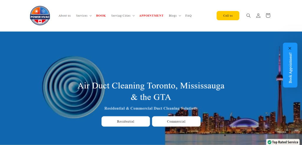 Power HVAC Services Inc.™ homepage