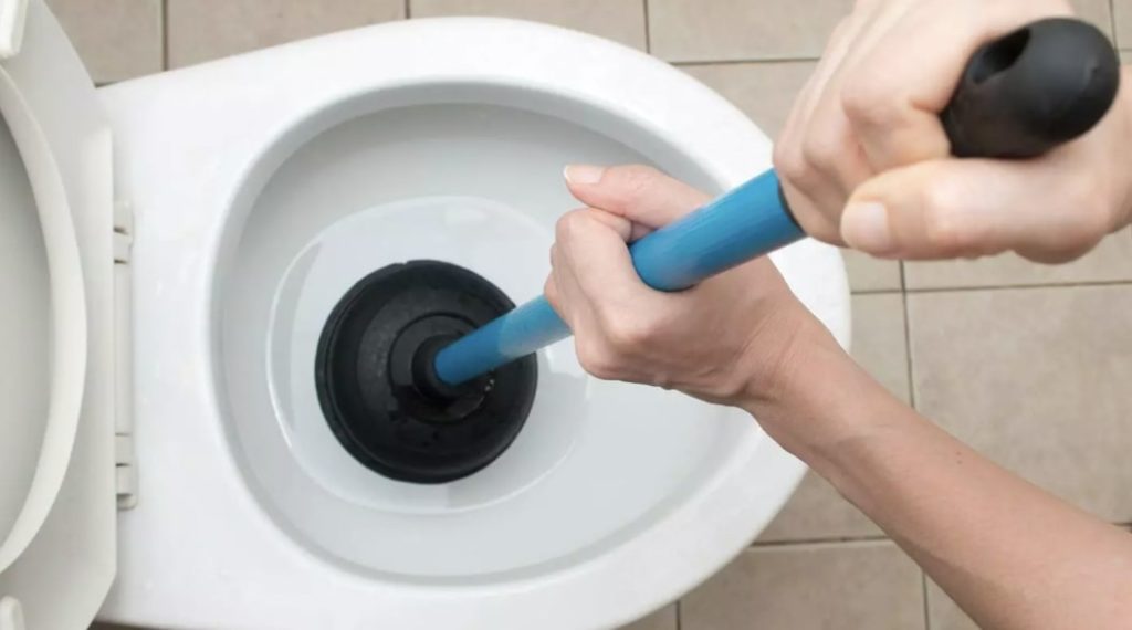 Clogged Toilet Bowl