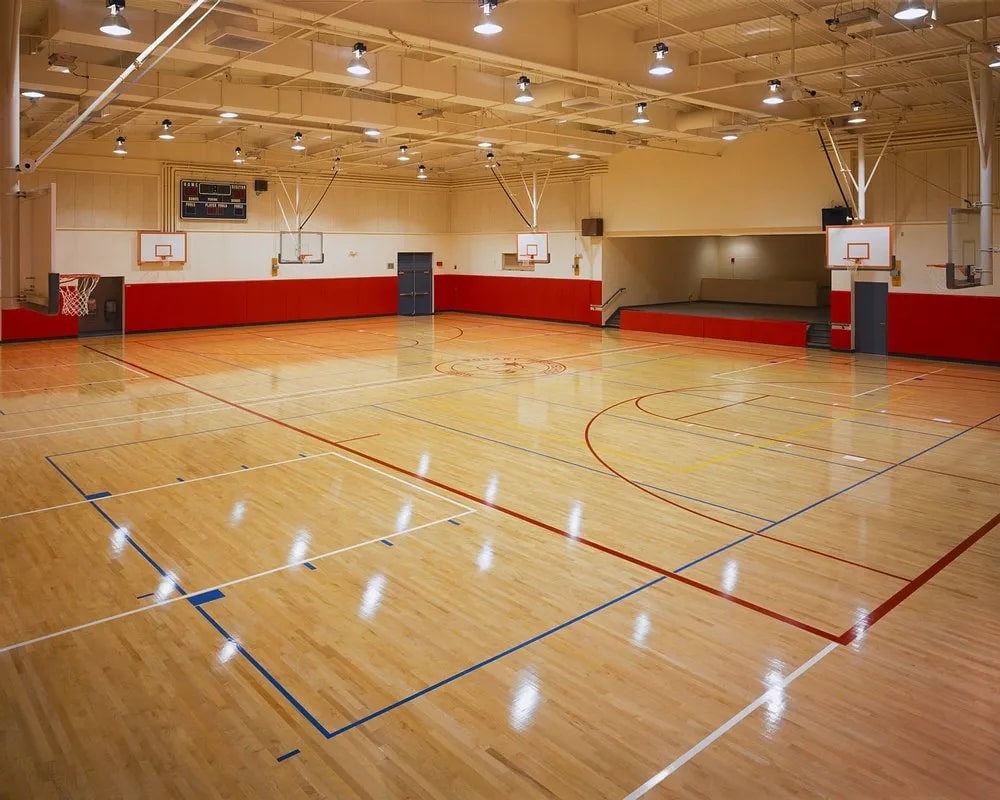 How do you light an indoor basketball court
